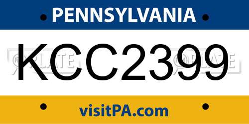 KCC2399 Pennsylvania License Plate