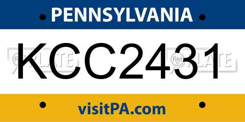 KCC2431 Pennsylvania License Plate