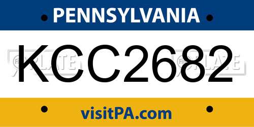 KCC2682 Pennsylvania License Plate