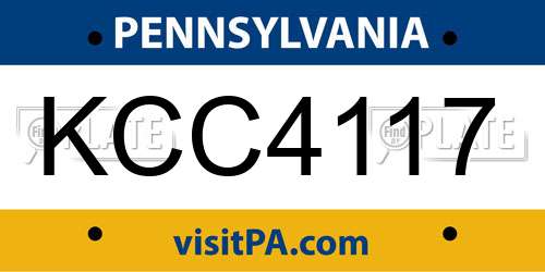 KCC4117 Pennsylvania License Plate