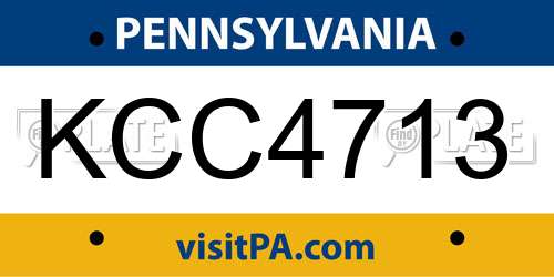 KCC4713 Pennsylvania License Plate