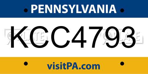 KCC4793 Pennsylvania License Plate