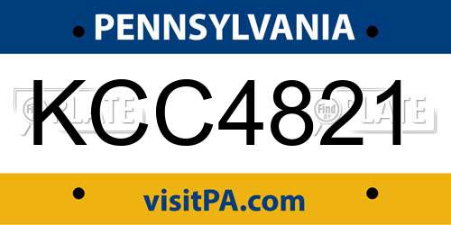KCC4821 Pennsylvania License Plate