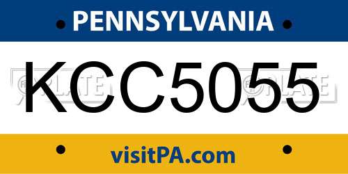 KCC5055 Pennsylvania License Plate