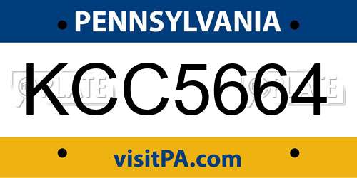 KCC5664 Pennsylvania License Plate