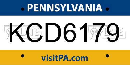 KCD6179 Pennsylvania License Plate
