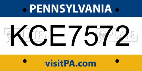 KCE7572 Pennsylvania License Plate
