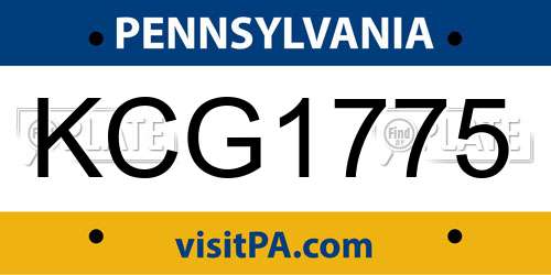 KCG1775 Pennsylvania License Plate