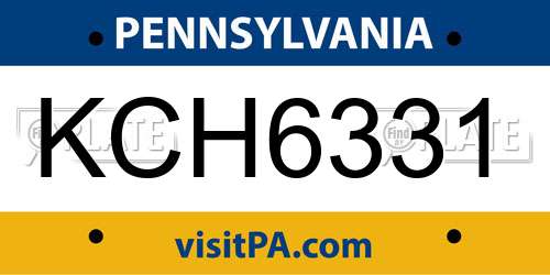 KCH6331 Pennsylvania License Plate