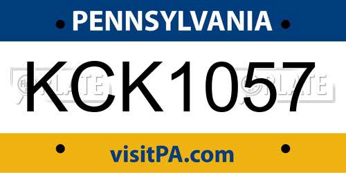 KCK1057 Pennsylvania License Plate