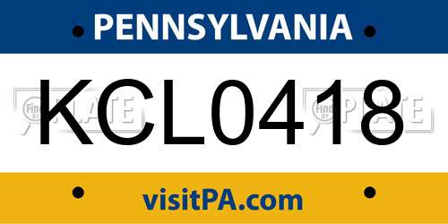KCL0418 Pennsylvania License Plate