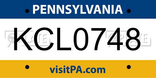 KCL0748 Pennsylvania License Plate