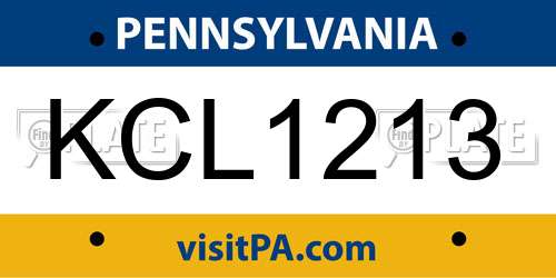 KCL1213 Pennsylvania License Plate