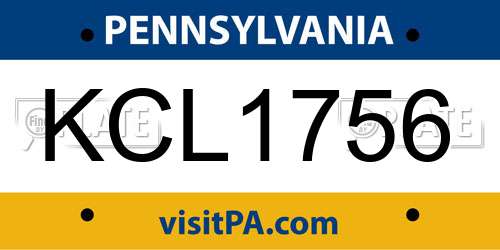 KCL1756 Pennsylvania License Plate