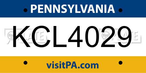KCL4029 Pennsylvania License Plate