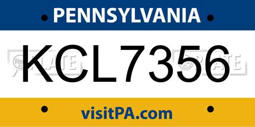 KCL7356 Pennsylvania License Plate