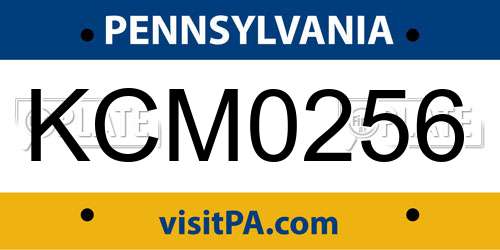 KCM0256 Pennsylvania License Plate