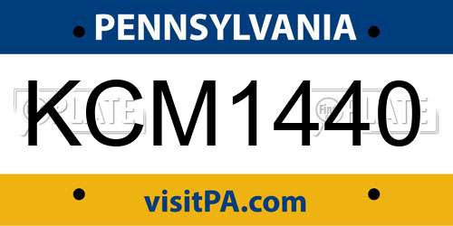 KCM1440 Pennsylvania License Plate