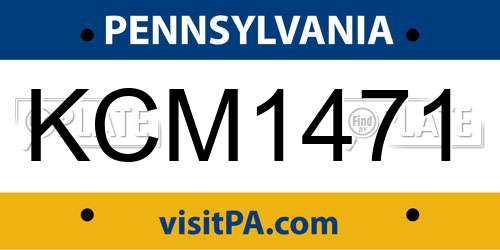 KCM1471 Pennsylvania License Plate