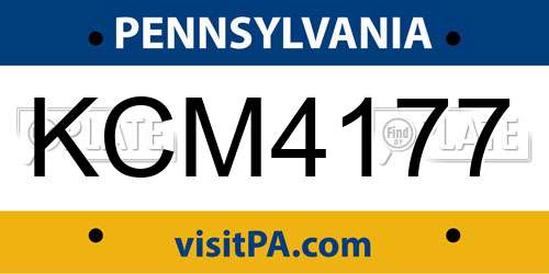 KCM4177 Pennsylvania License Plate