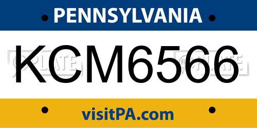 KCM6566 Pennsylvania License Plate