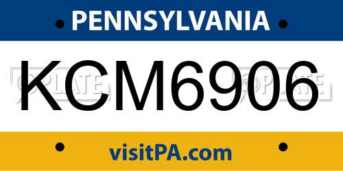 KCM6906 Pennsylvania License Plate