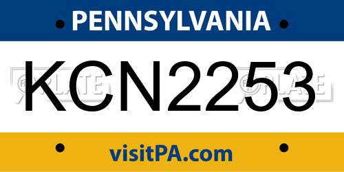 KCN2253 Pennsylvania License Plate