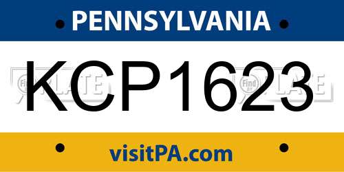 KCP1623 Pennsylvania License Plate