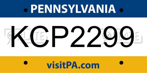 KCP2299 Pennsylvania License Plate