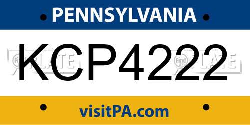 KCP4222 Pennsylvania License Plate