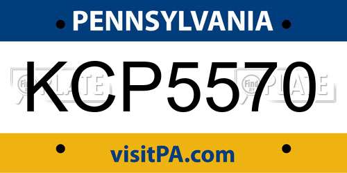 KCP5570 Pennsylvania License Plate