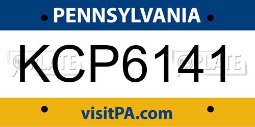 KCP6141 Pennsylvania License Plate