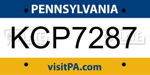 KCP7287 Pennsylvania License Plate