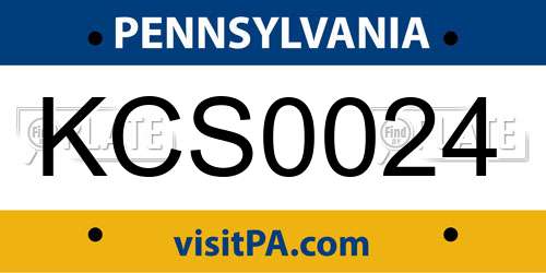 KCS0024 Pennsylvania License Plate