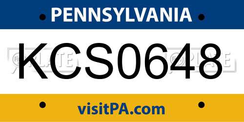 KCS0648 Pennsylvania License Plate