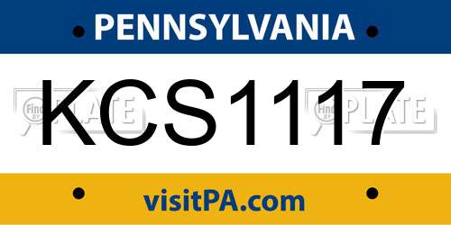 KCS1117 Pennsylvania License Plate