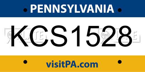 KCS1528 Pennsylvania License Plate