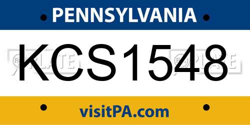 KCS1548 Pennsylvania License Plate