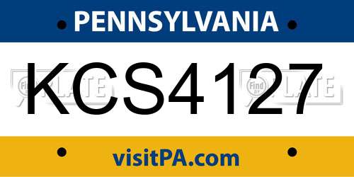 KCS4127 Pennsylvania License Plate