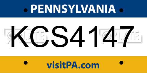 KCS4147 Pennsylvania License Plate