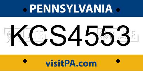 KCS4553 Pennsylvania License Plate