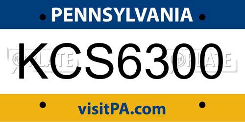 KCS6300 Pennsylvania License Plate