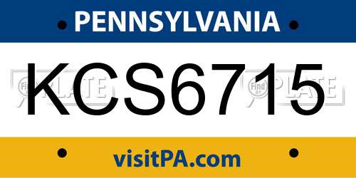 KCS6715 Pennsylvania License Plate