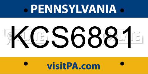 KCS6881 Pennsylvania License Plate
