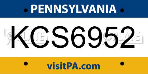 KCS6952 Pennsylvania License Plate