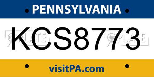 KCS8773 Pennsylvania License Plate