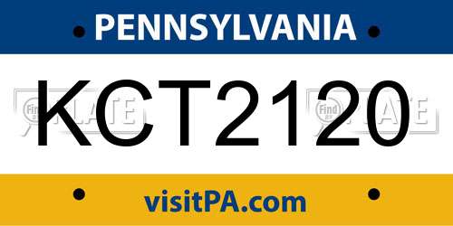 KCT2120 Pennsylvania License Plate