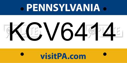 KCV6414 Pennsylvania License Plate