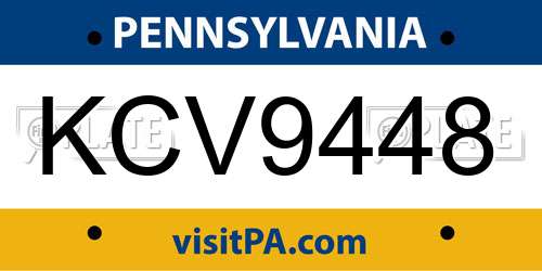 KCV9448 Pennsylvania License Plate