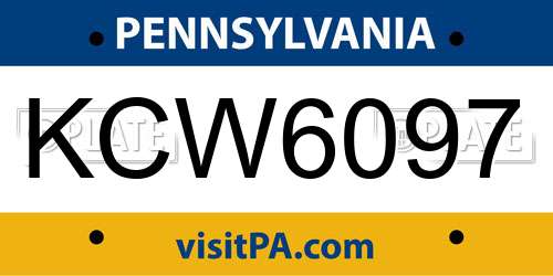 KCW6097 Pennsylvania License Plate